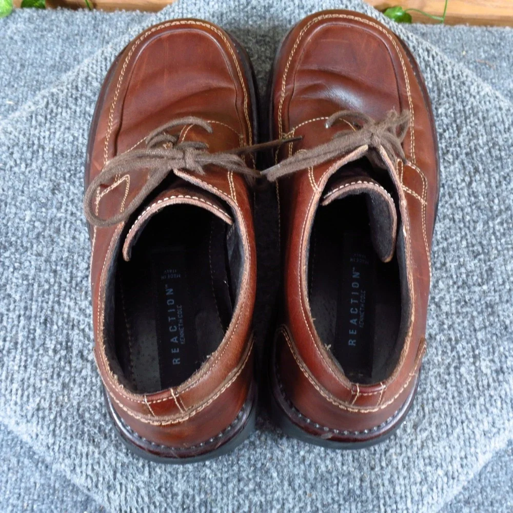 Kenneth Cole Reaction W01755 Mens Oxford Shoe Sz 9 Business Casual Brown Leather